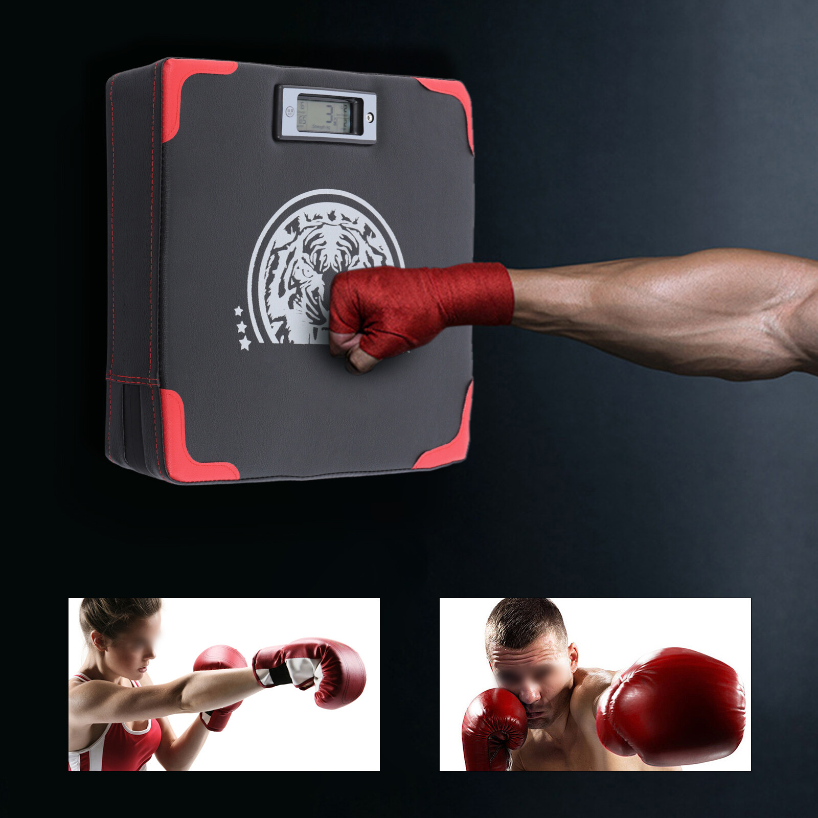 Wall Punching Training Pad Boxing Digital Sandbags Boxing Strength Meter Tester