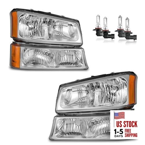 Headlights Assembly OE Replacement Polished Chrome | With High & Low Beam Bulbs