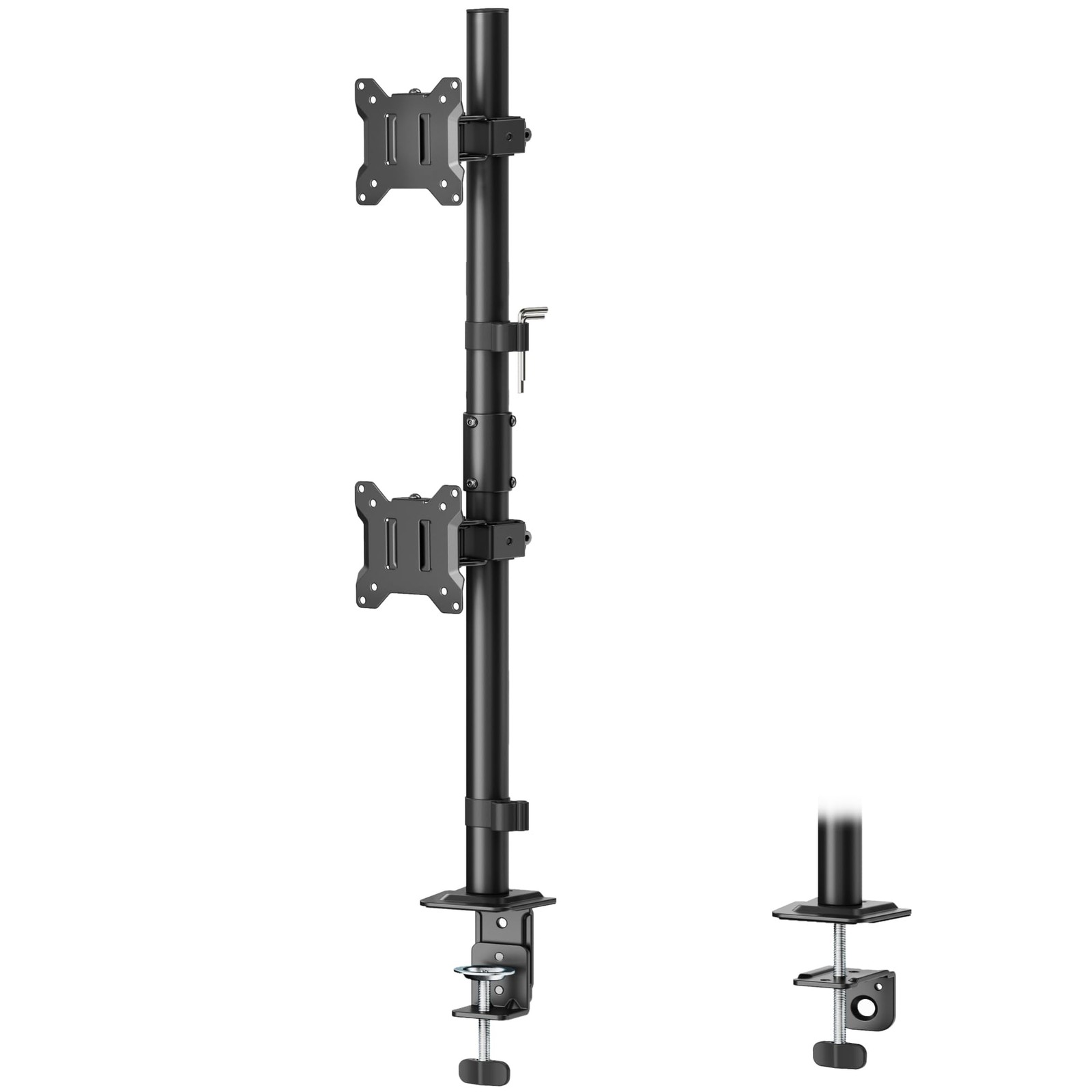 Stable Vertical Dual Monitor Mount, Stacked Desk Stand for 17-32 inch Screens...