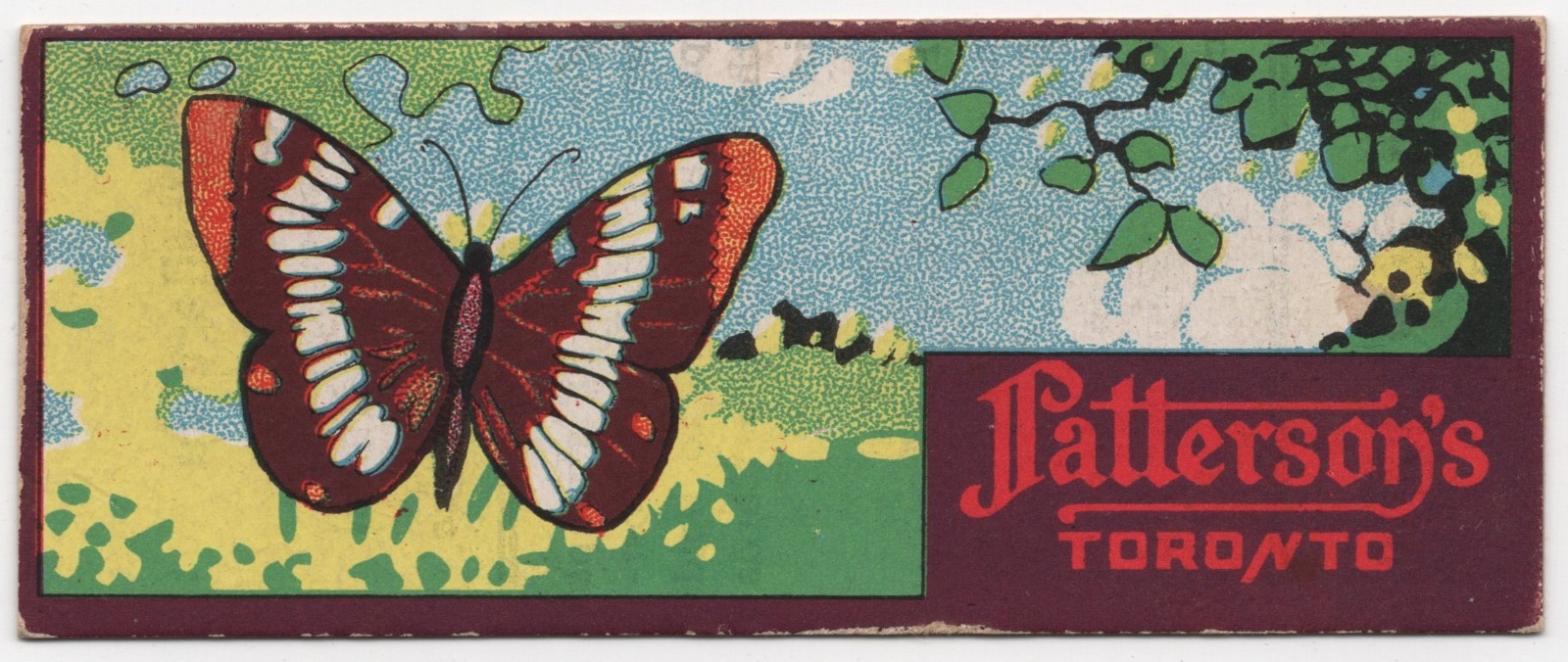 1920s Butterfly Card V78 Patterson’s Chocolate Toronto Butterflies #12 Canadian
