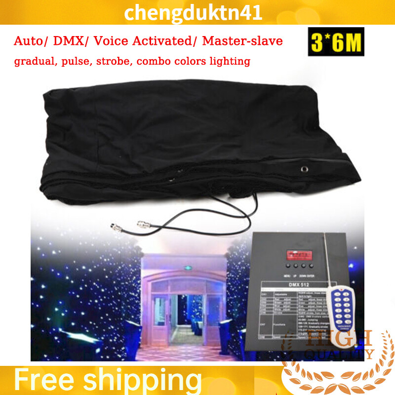 DMX512 LED Star Stage Backdrop 20x10FT LED Star Curtain Background Starry Sky