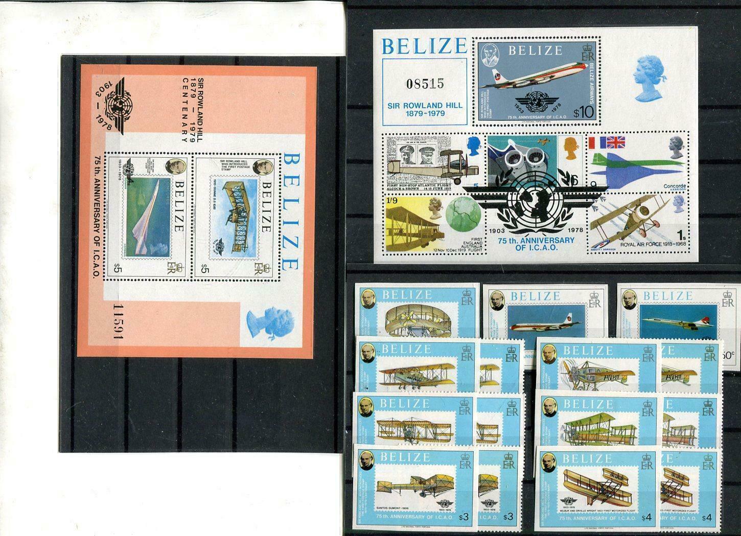Belize No. 420 - 428 A + B + Block 8 - 9 ** Sir Rowland Hill (MNH)