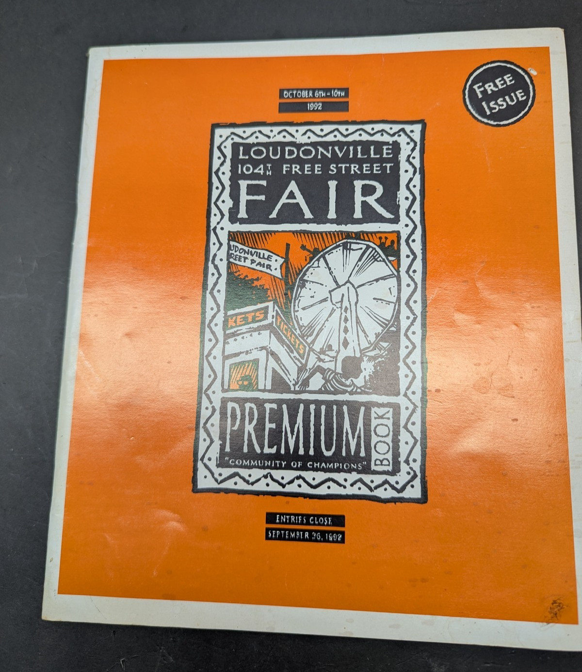 Loudonville 104th Free Street Fair Premium Book 1992 Softcover Vintage