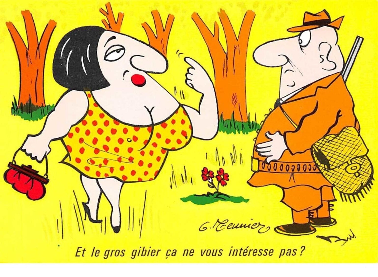 Hunting No. 105395 Illustrator G Meunier CPSM And The Big Game It Doesn't You