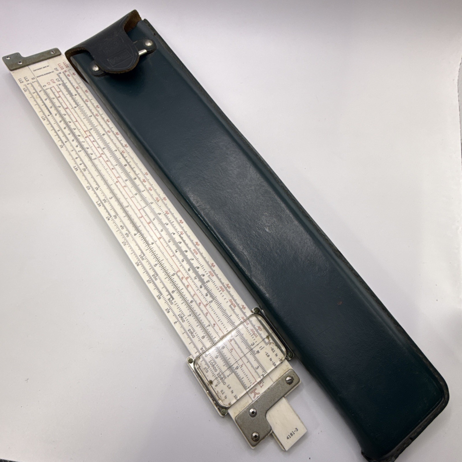 Keuffel & Esser K&E Slide Rule and Green Case 4181-3 Log Log Duplex Decitrig