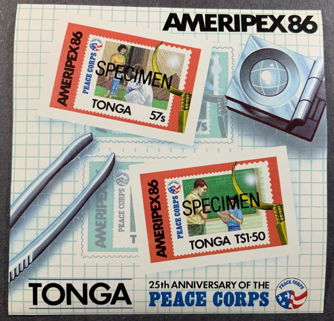 Tonga 1986 - Ameripex '86 Stamp Exhibition - ovpt. SPECIMEN - MNH