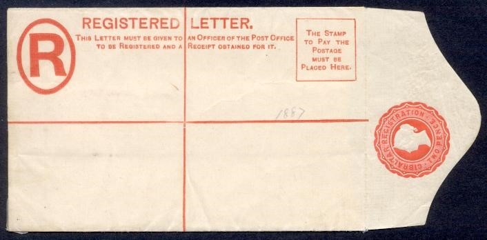 GIBRALTAR QV 2P REG ENVELOPE MINT