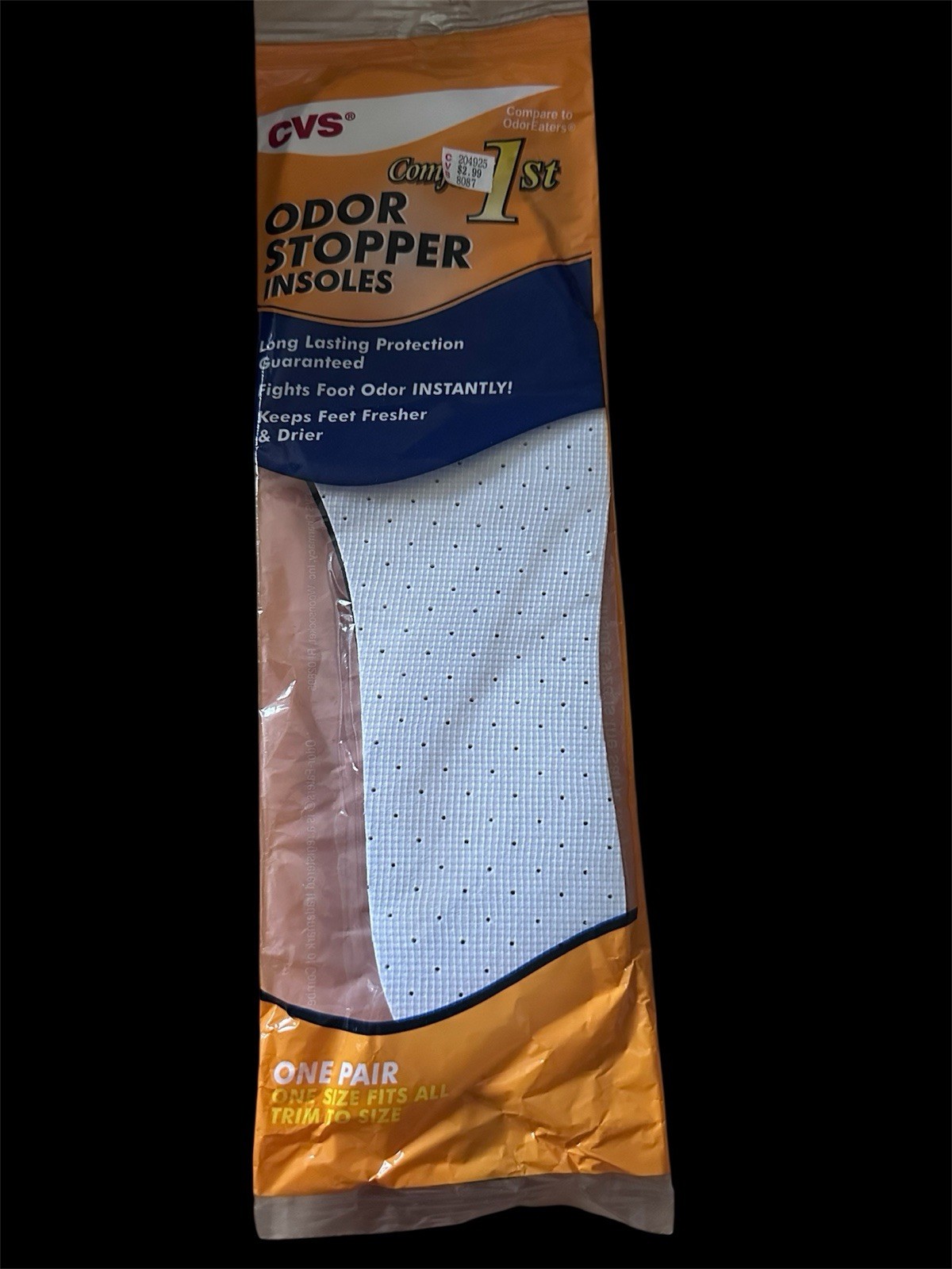 Odor Stoppers Shoe Insoles One Size Fits All CVS Brand
