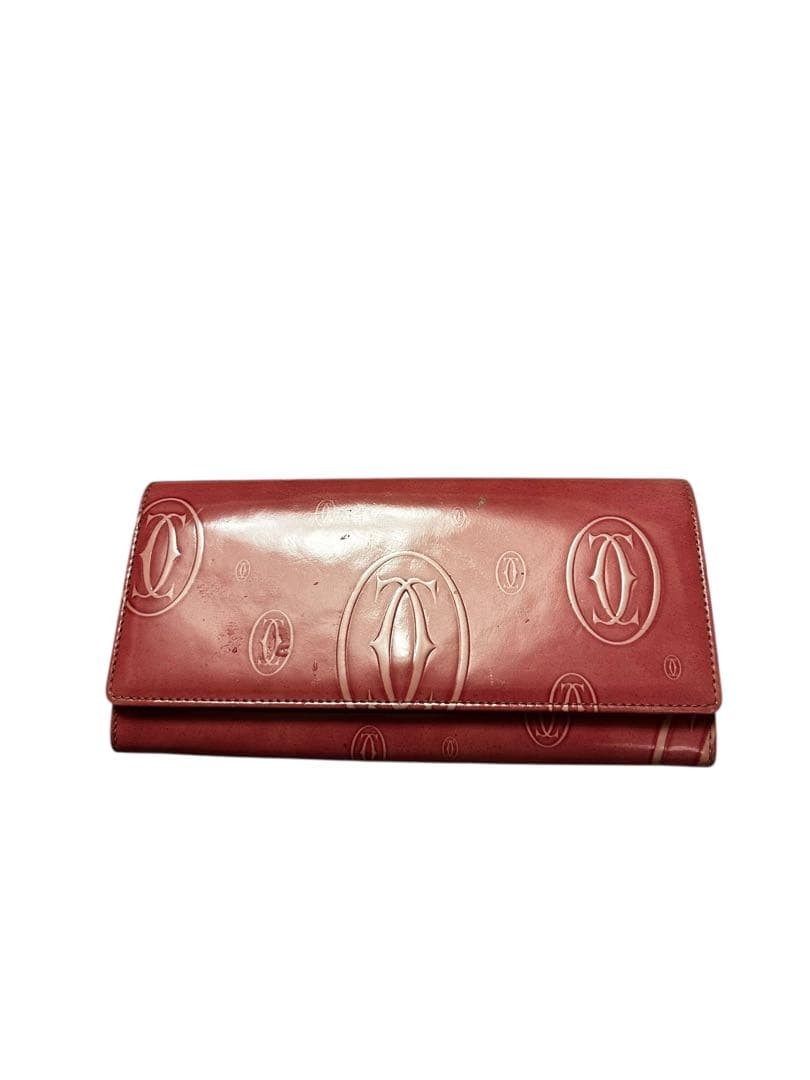 Cartier Happy Birthday Bifold Long Wallet Enamel Pink