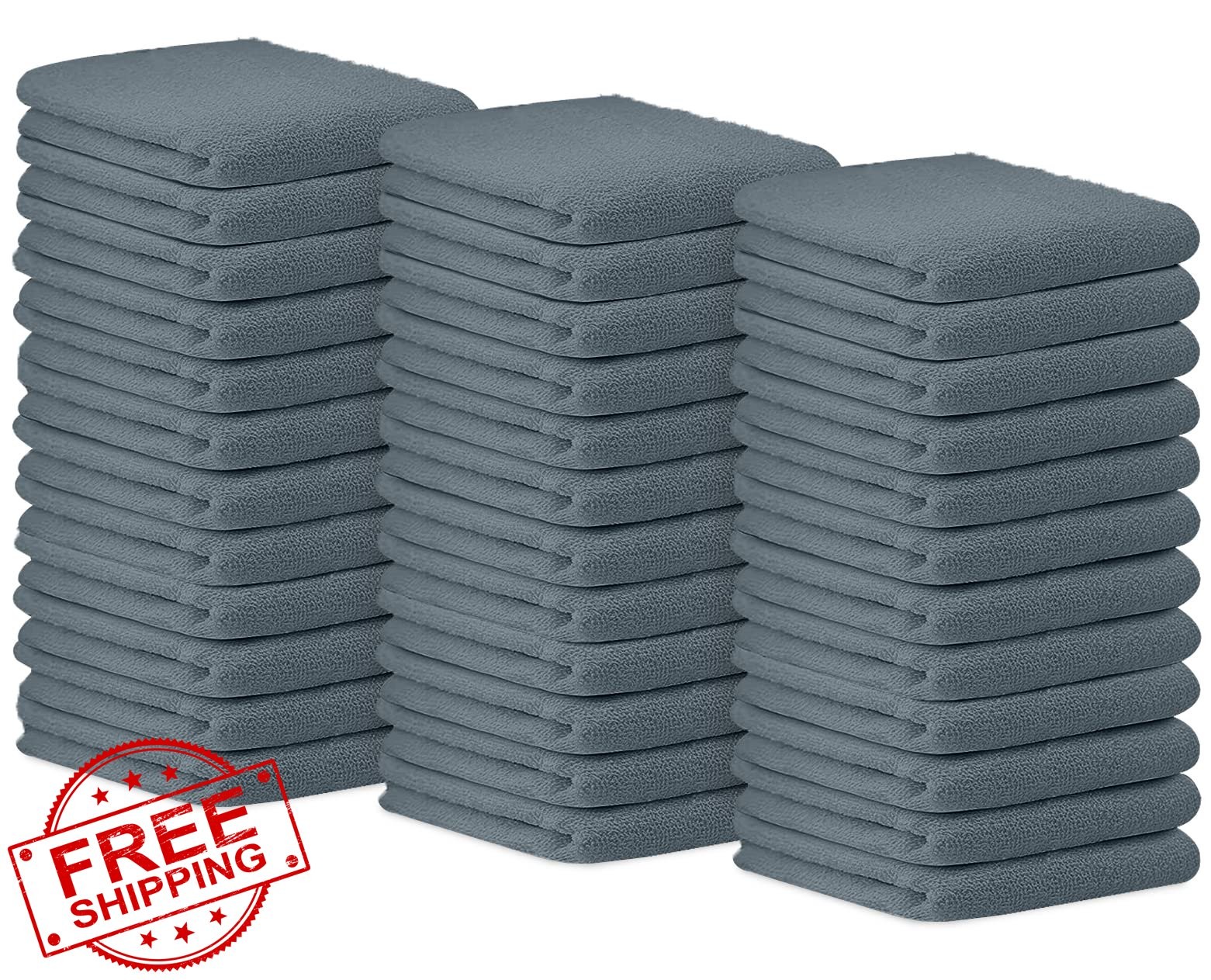 Avalon 36pk Grey Cotton Bar Towels 14x17" Shop Rags