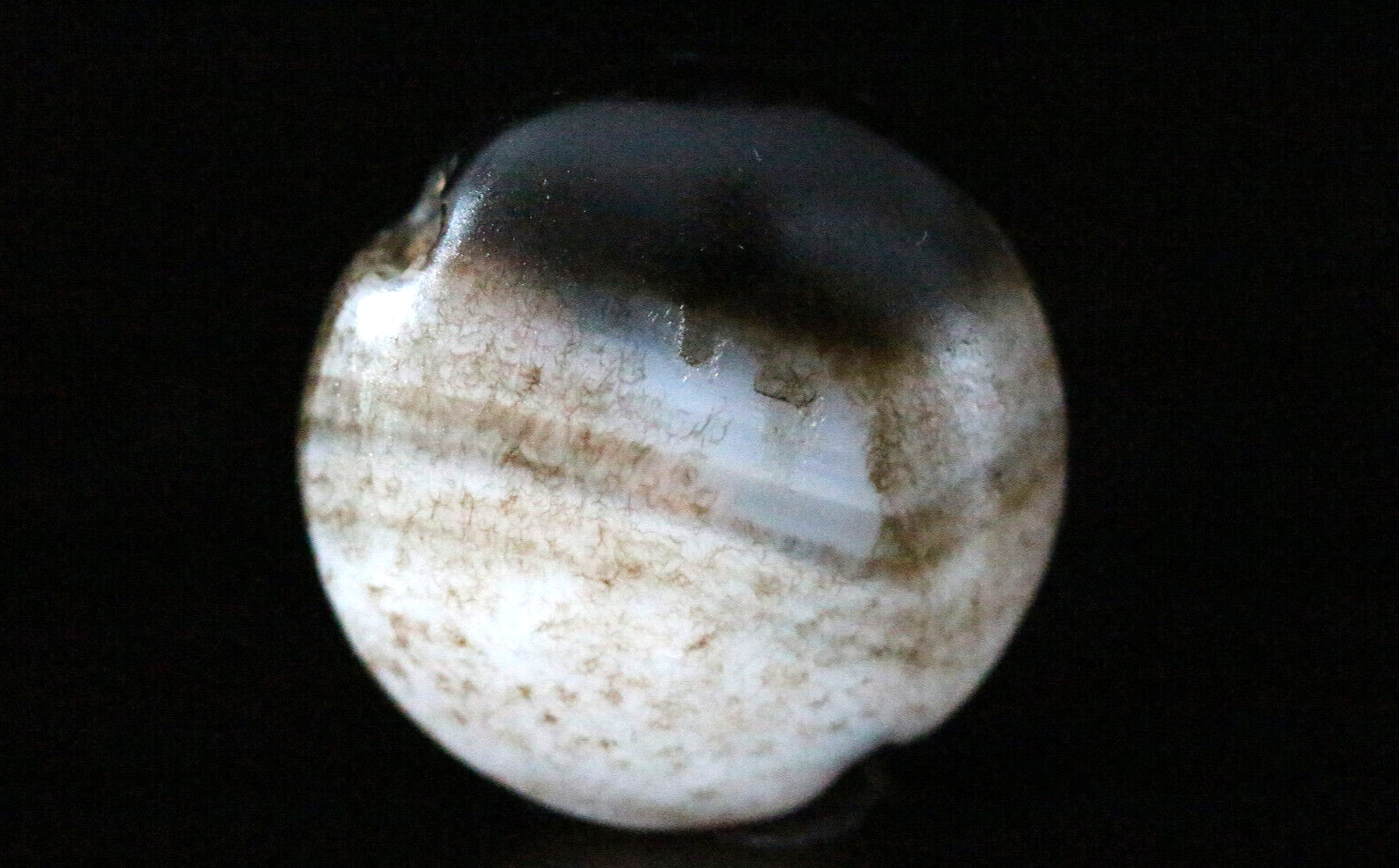 Ancient Bactrian Empire Natural Tibetan Agate Eye Bead 3.4Gram 18mm For Neckless