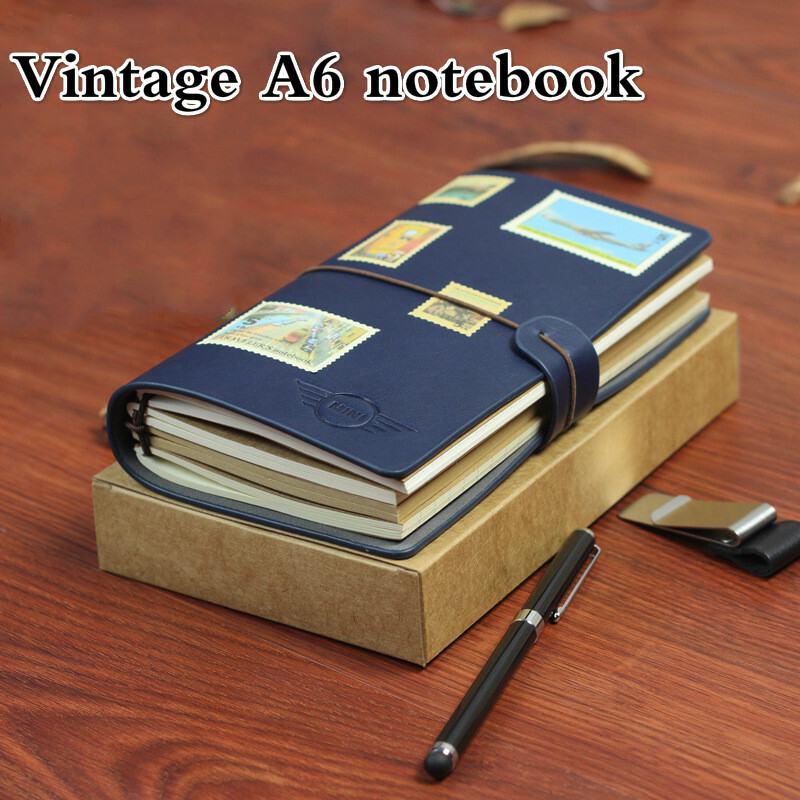 A6 Notebook Diary Notepad Vintage Note Book Stationery Office School Supply
