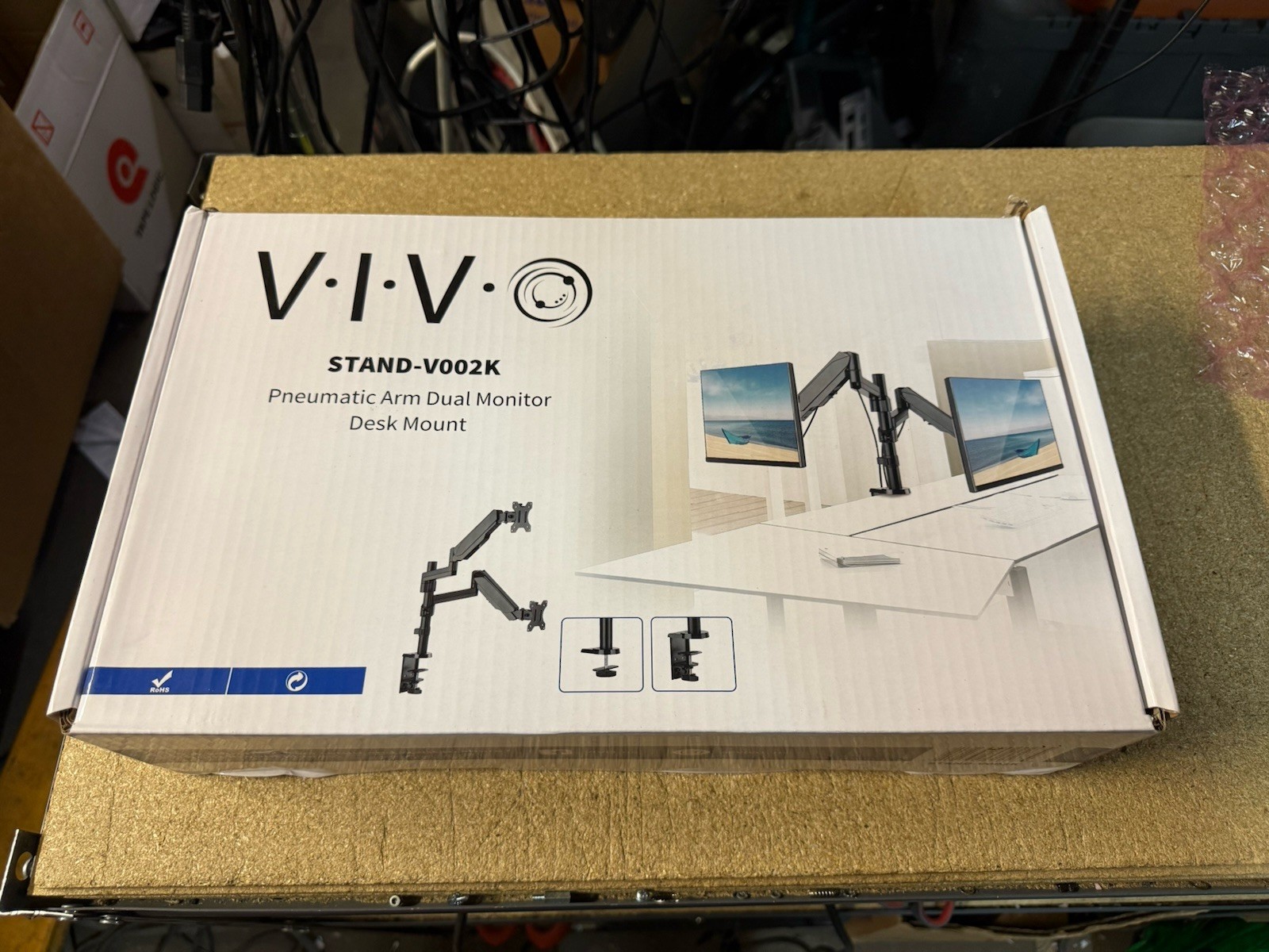 VIVO STAND-V002K Dual Monitor Mechanical Spring Sit-Stand Desk Mount 17" - 32"