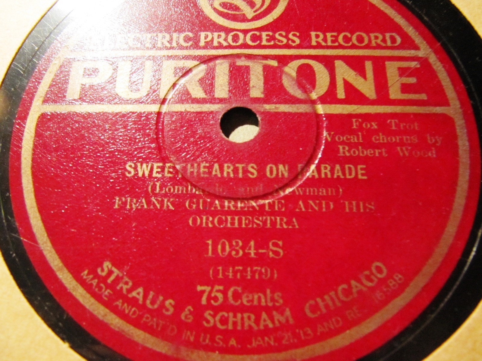 1927 FRANK GUARENTE Orch SWEETHEARTS ON PARADE Harmonians MY ANNAPOLIS PURITONE
