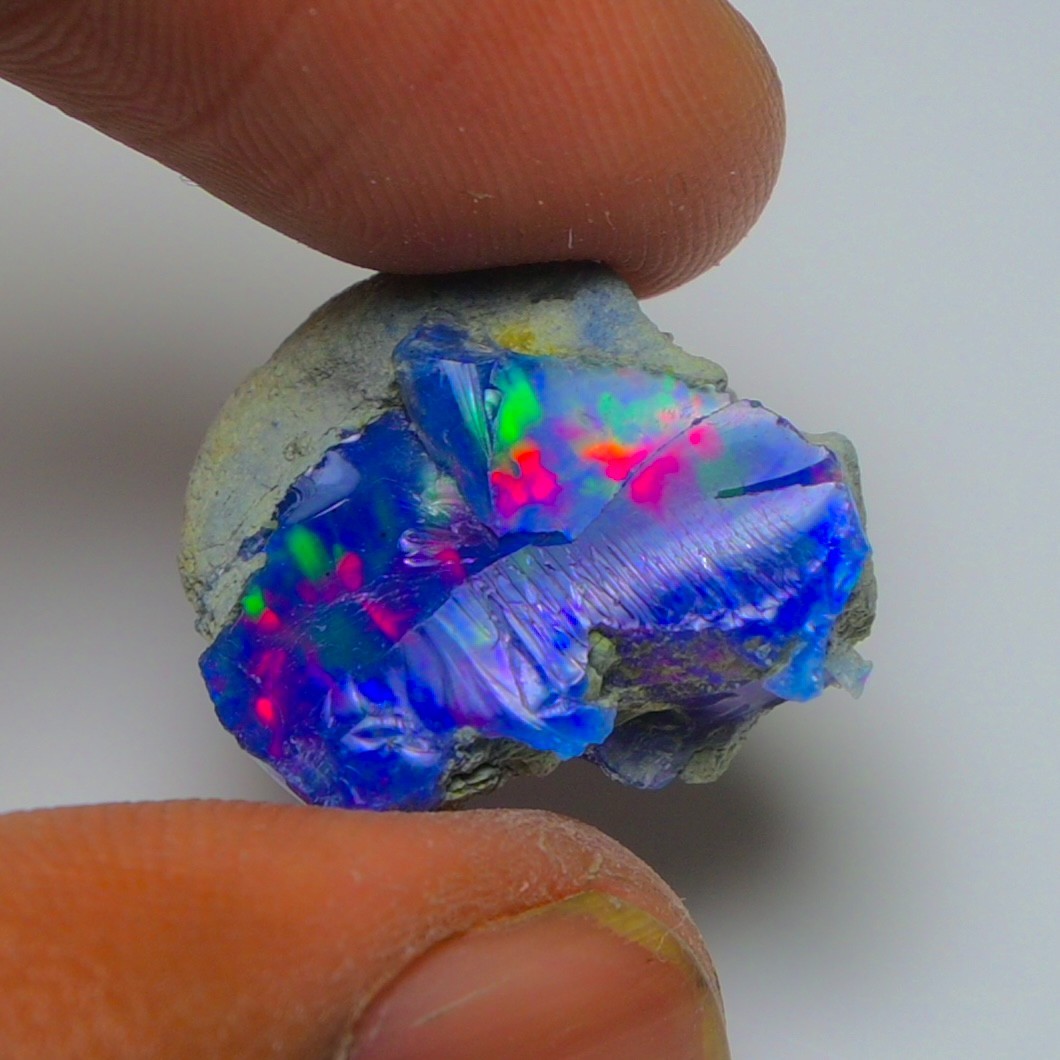 11.25 Ct Natural Blue Ethiopian Opal Rough - Ideal for Jewelry - Smoked Opal Raw
