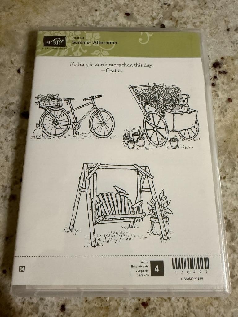 New Stampin' Up! 4 pc. Cling Rubber Stamp Set - SUMMER AFTERNOON