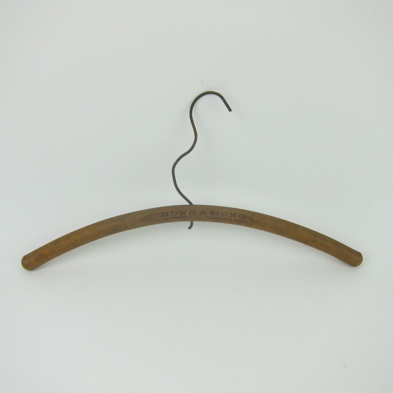Antique Clothes Hanger Advertising Mong & Mong Clothiers Greenville Ohio c 1915