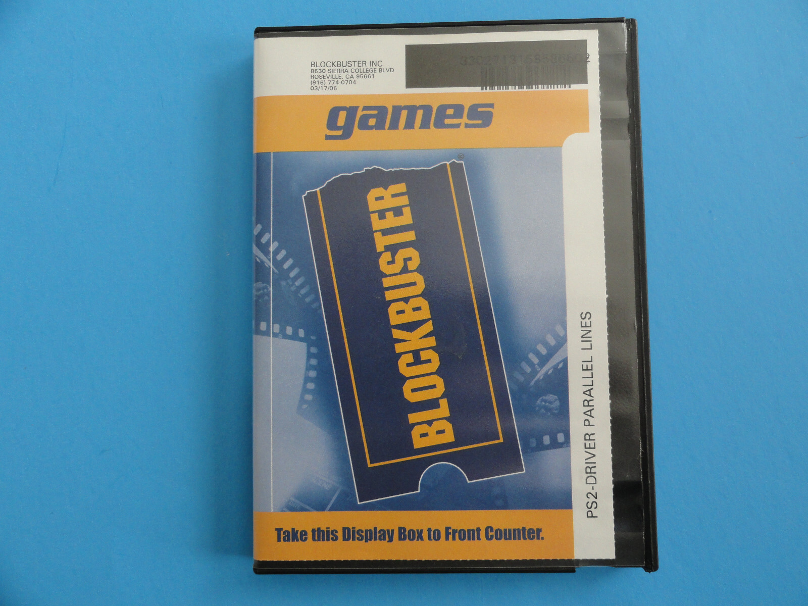 PLAYSTATION 2 DRIVER PARALLEL LINES BLOCKBUSTER VIDEO RENTAL CASE -NO GAME