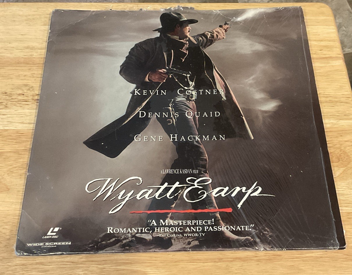 WYATT EARP Costner Hackman Quaid Laserdisc 2 Disc WS Edition 13177 w/Shrinkwrap