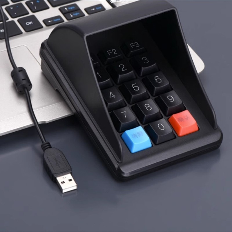15 Key USB Corded Privacy Keyboard Mouse Password Keyboard Accessories