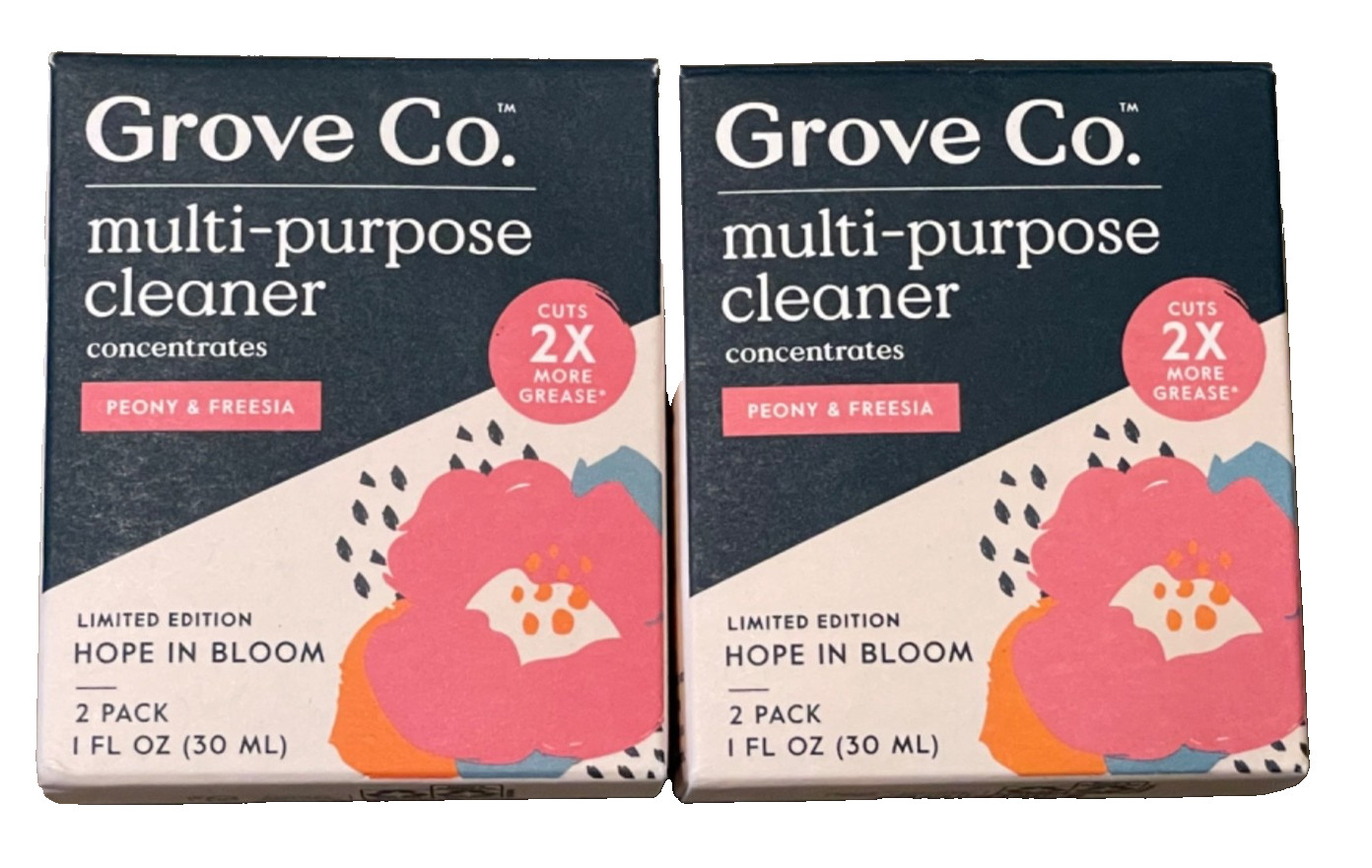 Grove Co Multi-Purpose Cleaner Concentrate Peony & Freesia 2 Packs = 4 Bottles