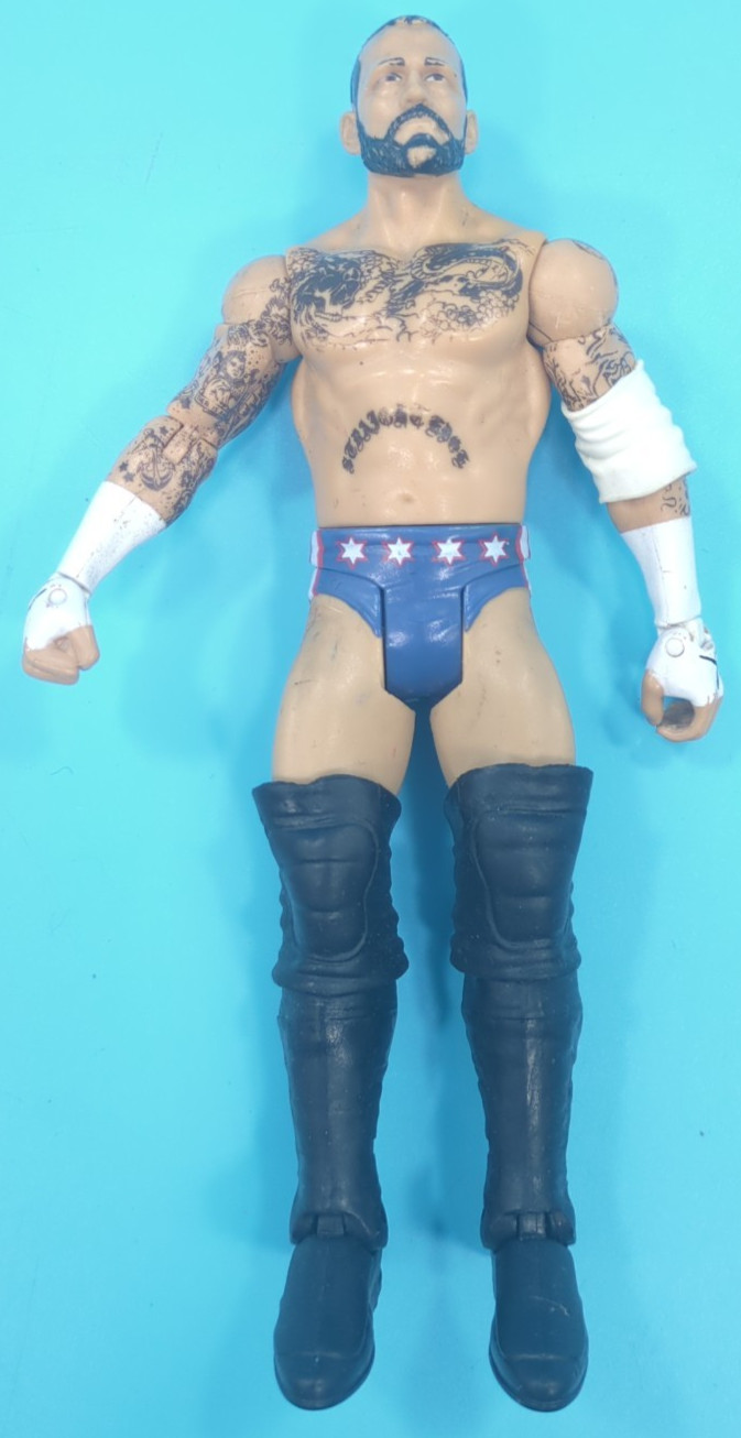 WWE CM Punk Mattel 2012 Elite Figure Blue Trunks Tattoos