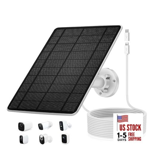 5W Solar Panel for Camera Type C and USB Port，Compatible with one type c