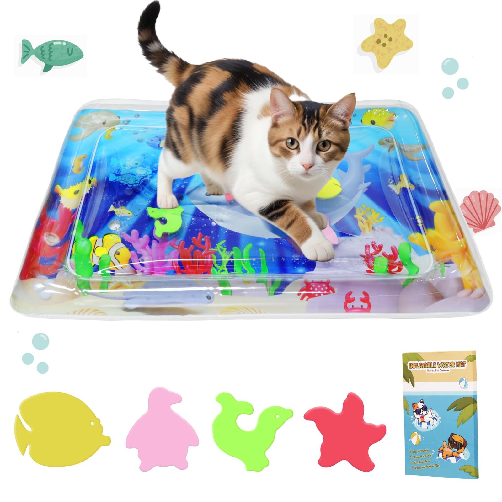 Water Sensory Playmat for Cats, Thickened Cat Dog Interactive Toys Mat