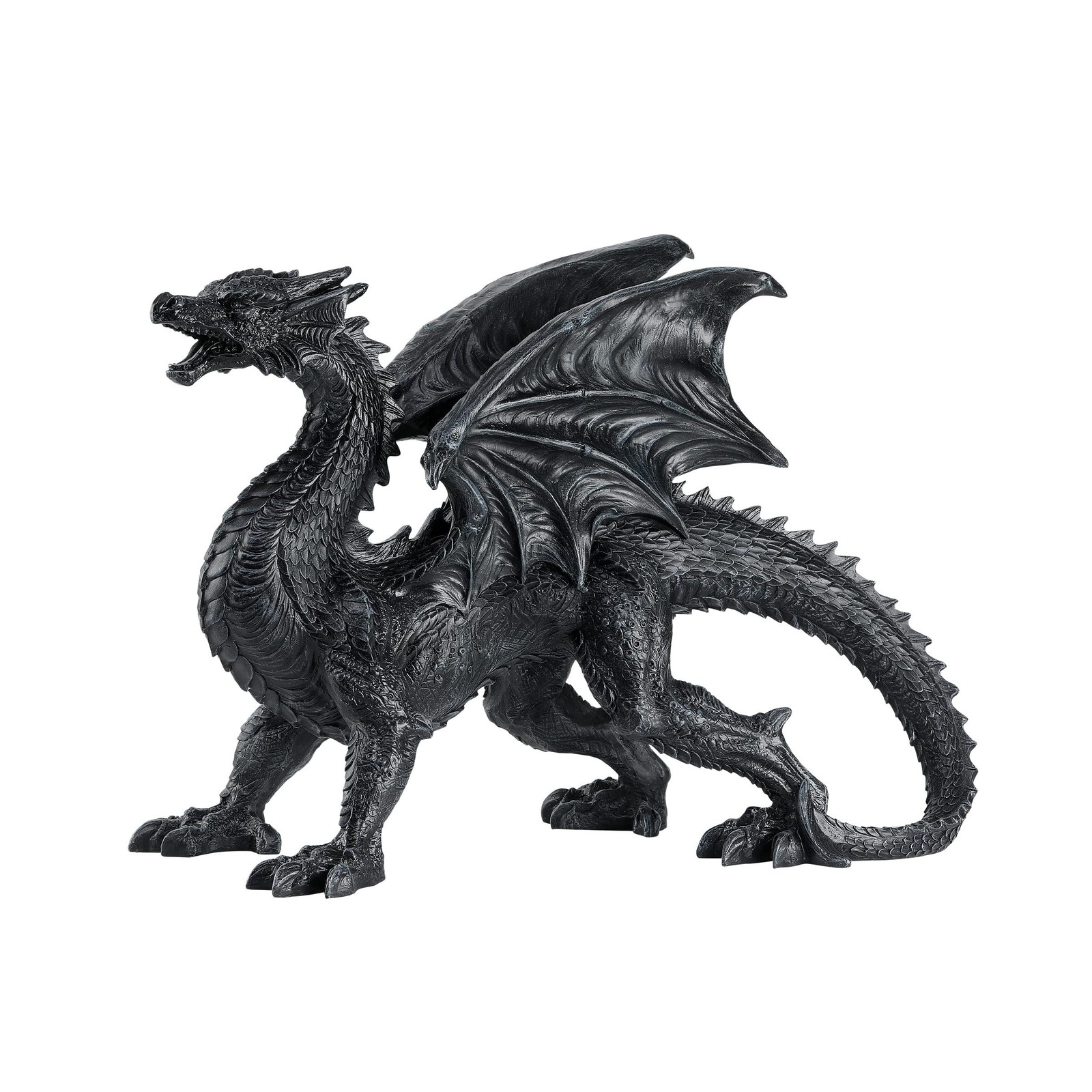 Big Size Gothic Medieval Mythic Guardian Roaring Winged Dragon Figurine Statu...