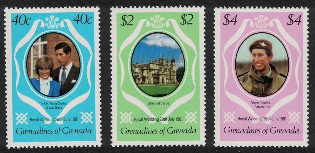 Grenadines Charles and Diana Royal Wedding 3v 1981 MNH SG#444-446