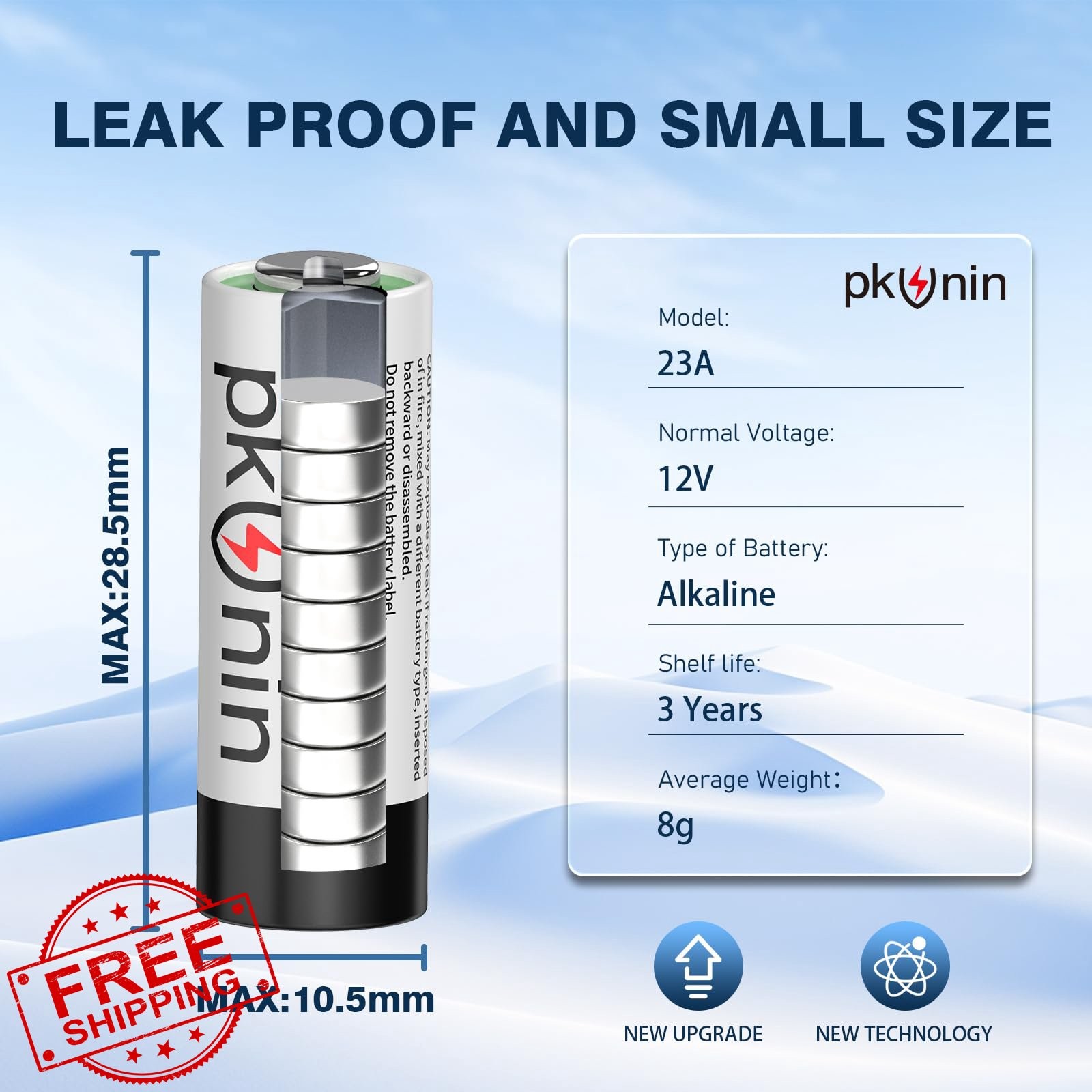 PKUNIN 23A 12V Alkaline Batteries 20 Pack for Remotes