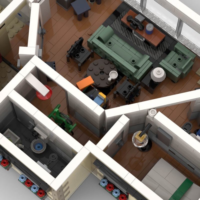 Two-suite Modular Expansion 1588 Bricks DIY Urban Construction Play Set