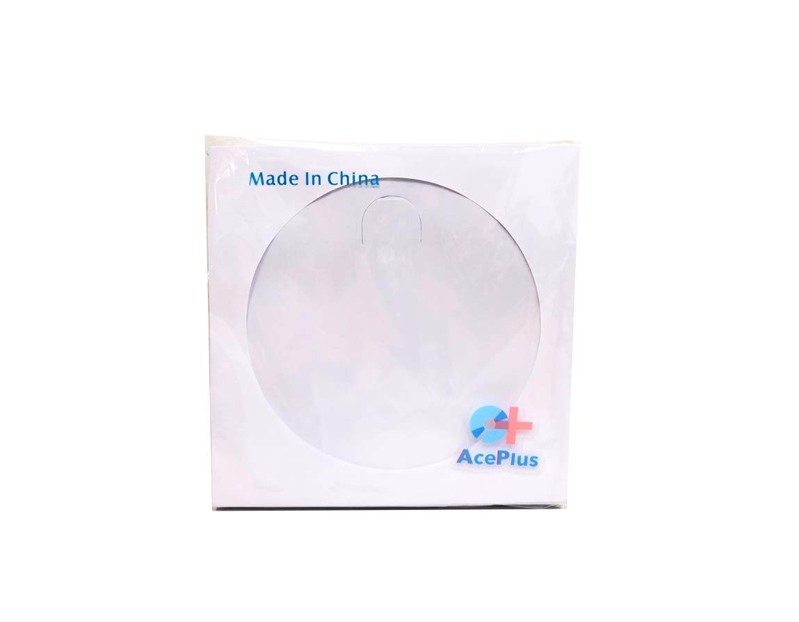1,000 Pieces White Paper Sleeves for CDs or DVDs - Envelope Holder with Clear...