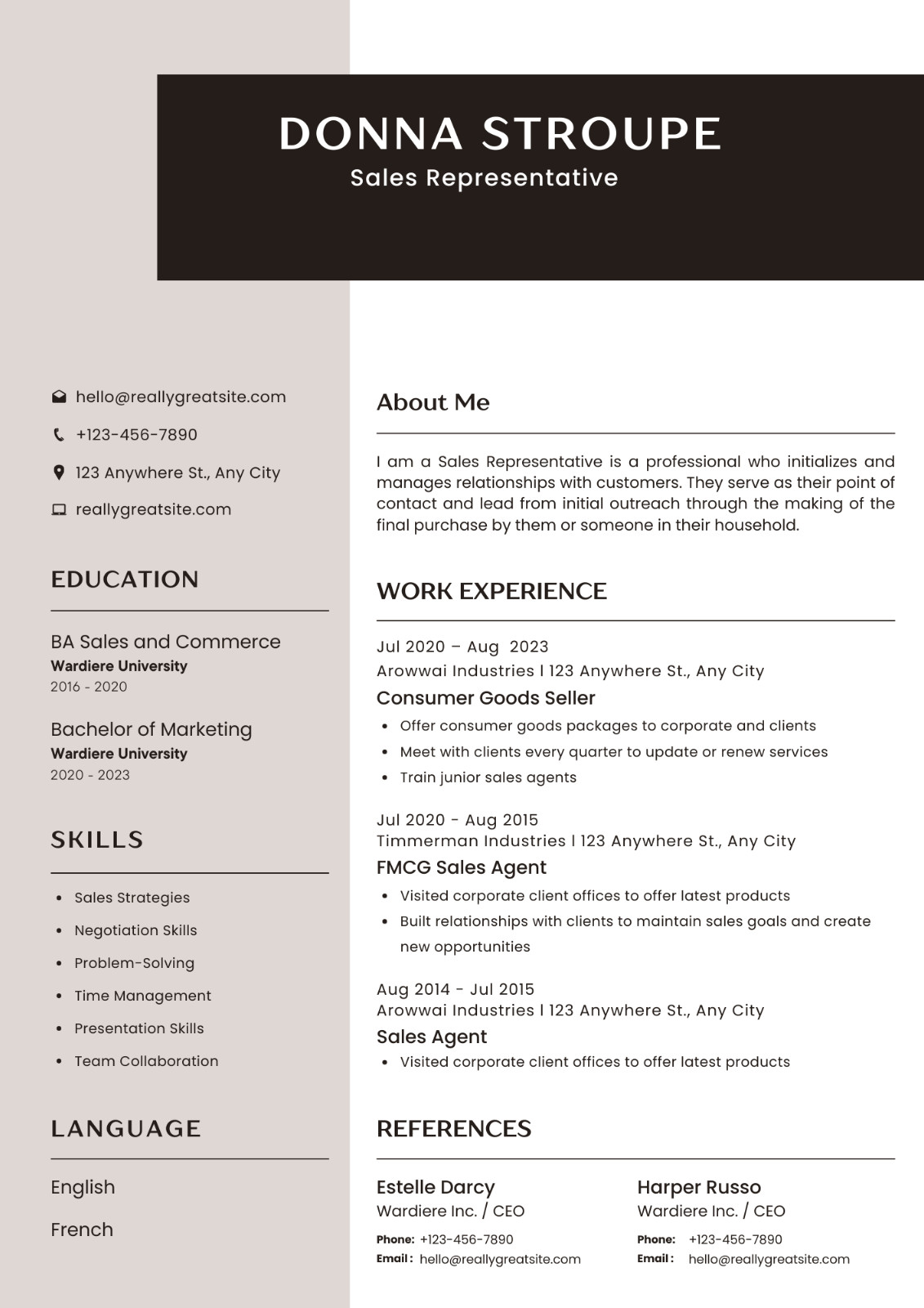 Professional CV & ATS Friendly Resume Template MS-Word, Google Docs, Canvas edit