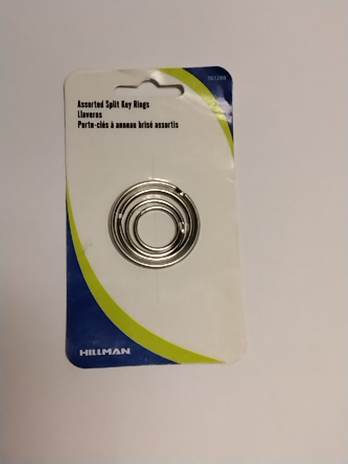 Hillman Assorted Split Key Rings Nickle Plated Steel