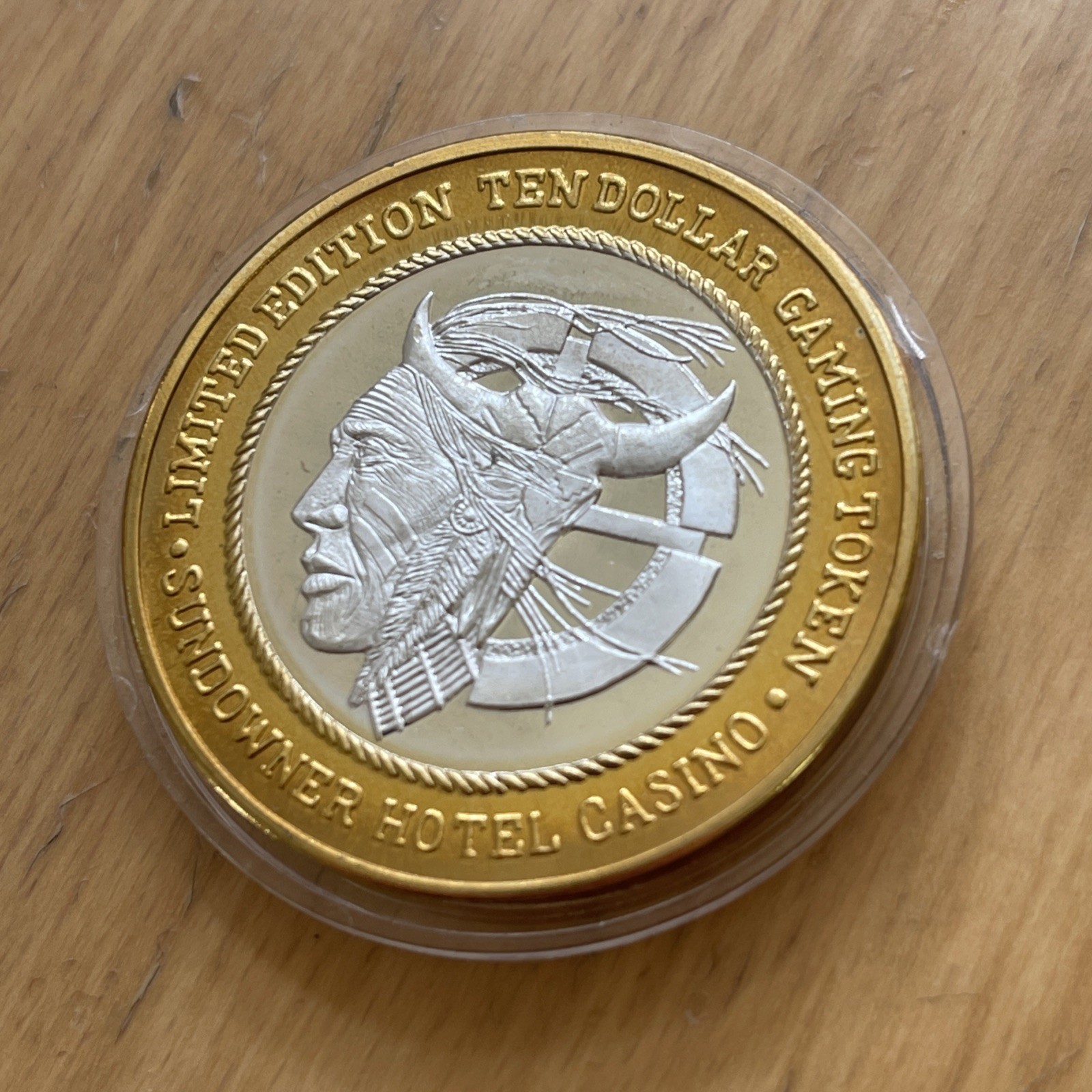SUNDOWNER HOTEL CASINO  Limited Edition $10 Gaming Token .999 Silver