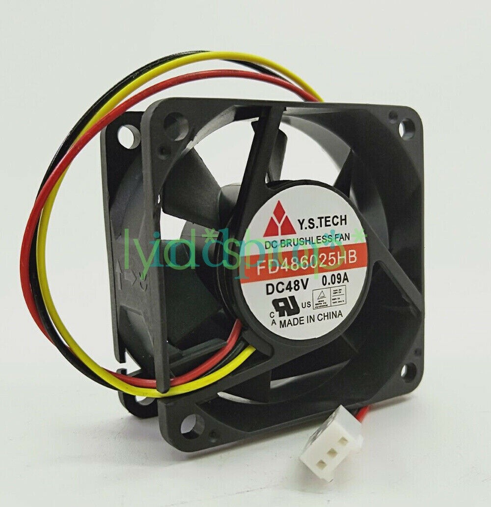 For Y.S.TECH FD486025HB 6025 6CM 0.09A 48V cooling fan 3 wire 3pin *tm