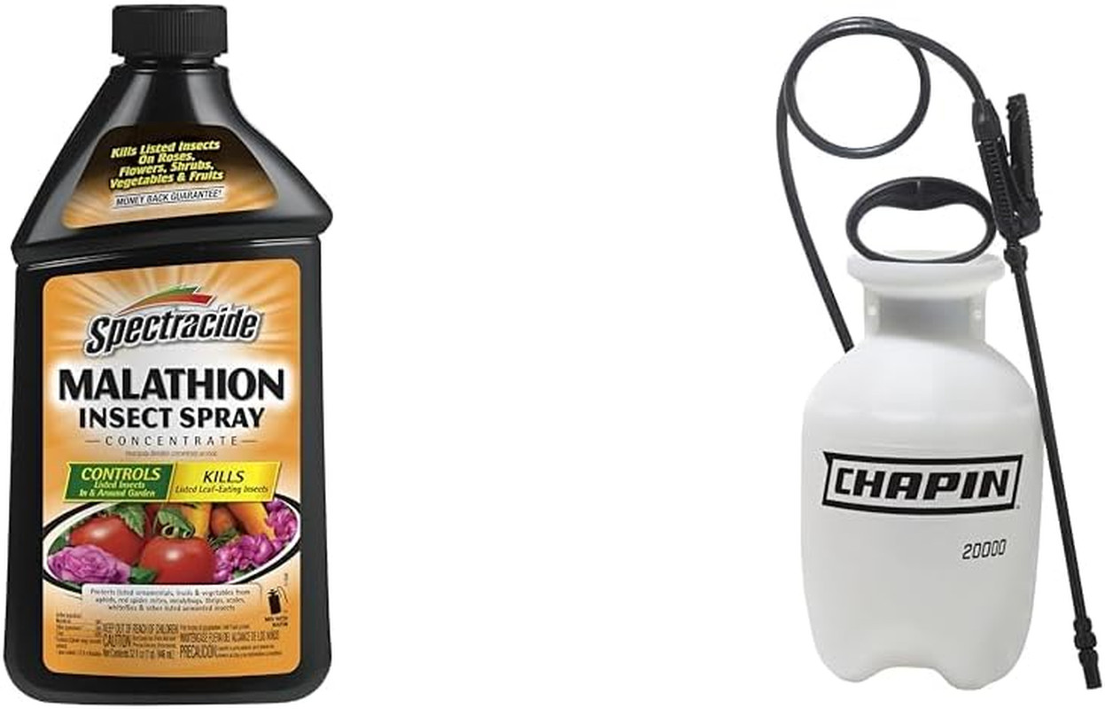 32 Oz Malathion Insect Spray & Chapin 1-Gallon Pump Sprayer for Gardens
