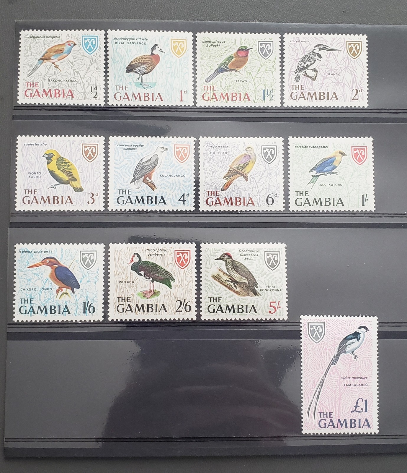 Gambia 1966 MNH #215 227 Birds Stamp Lot
