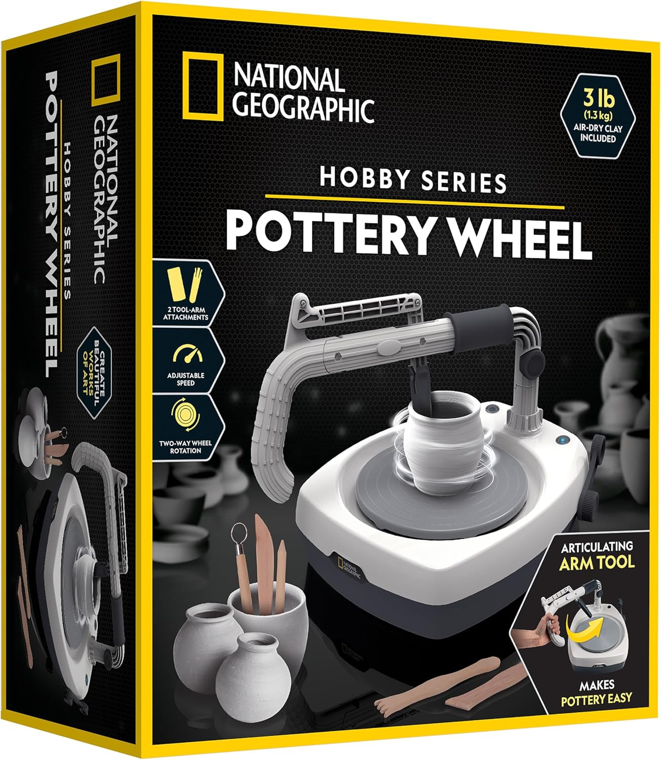 NATIONAL GEOGRAPHIC Hobby Pottery Wheel Kit - 8" Variable Speed Pottery Wheel fo