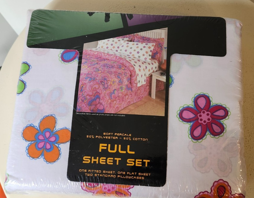 FULL SHEET SET PERCALE WILDFLOWERS