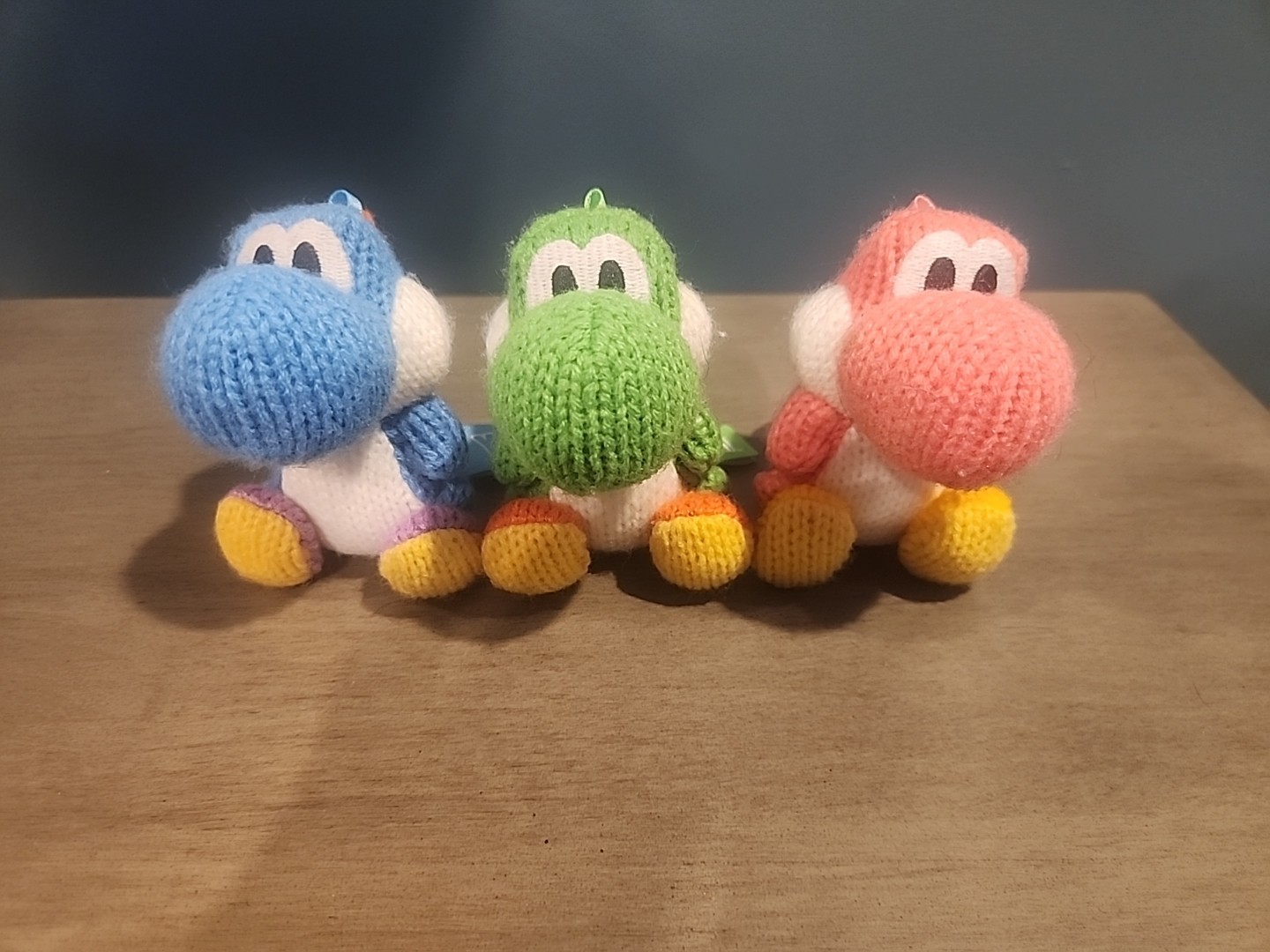 Nintendo Amiibo Yoshi Woolly World Blue Pink and Green Yarn Yoshi’s Loose Lot