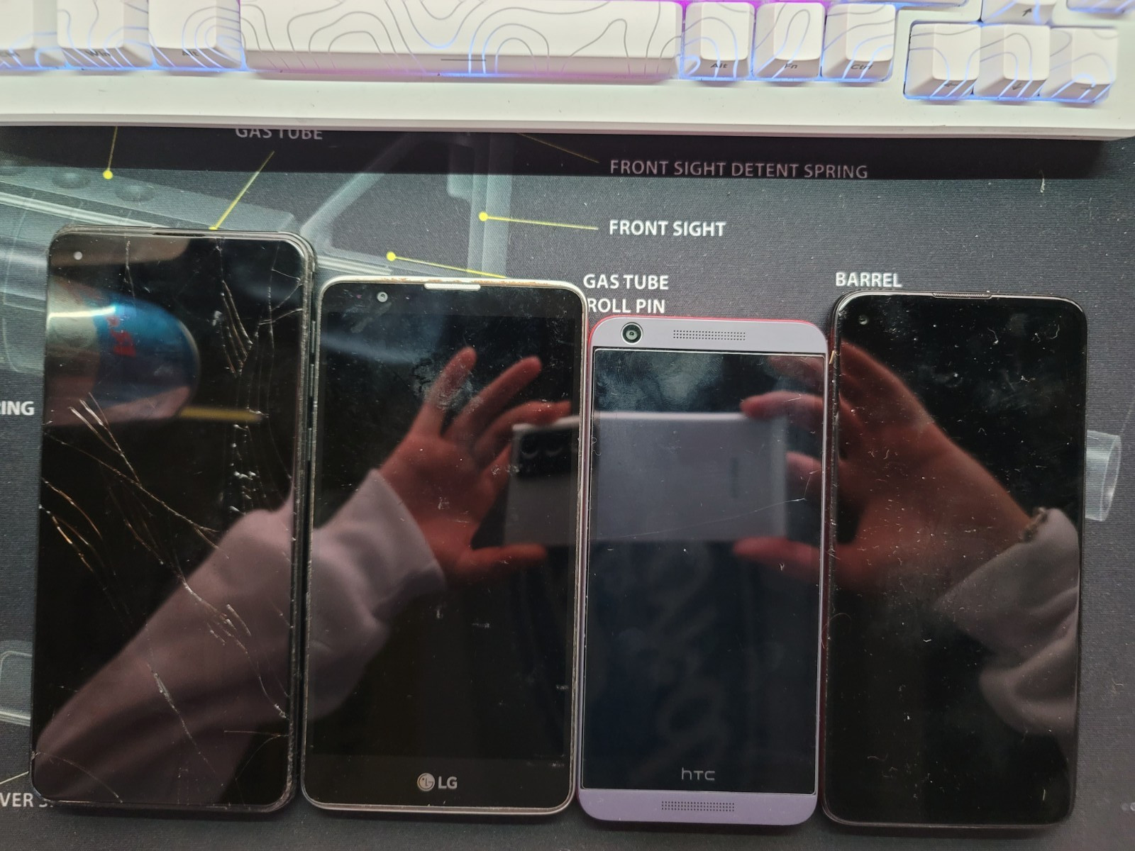 Lot Of 4 Phones UNTESTED PARTS OR REPAIR Samsung, Motorola, HTC, And LG