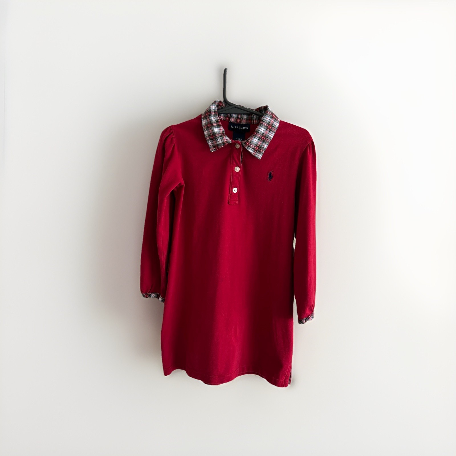 Y2K RALPH LAUREN Girls Red Polo Dress Vintage Girls Dress Size 5