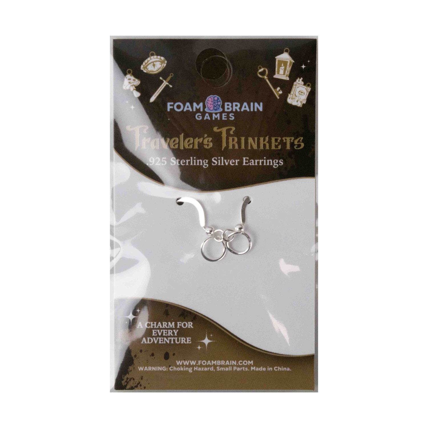 Foam Brain Toys, Movies & More .925 Sterling Silver Earings New