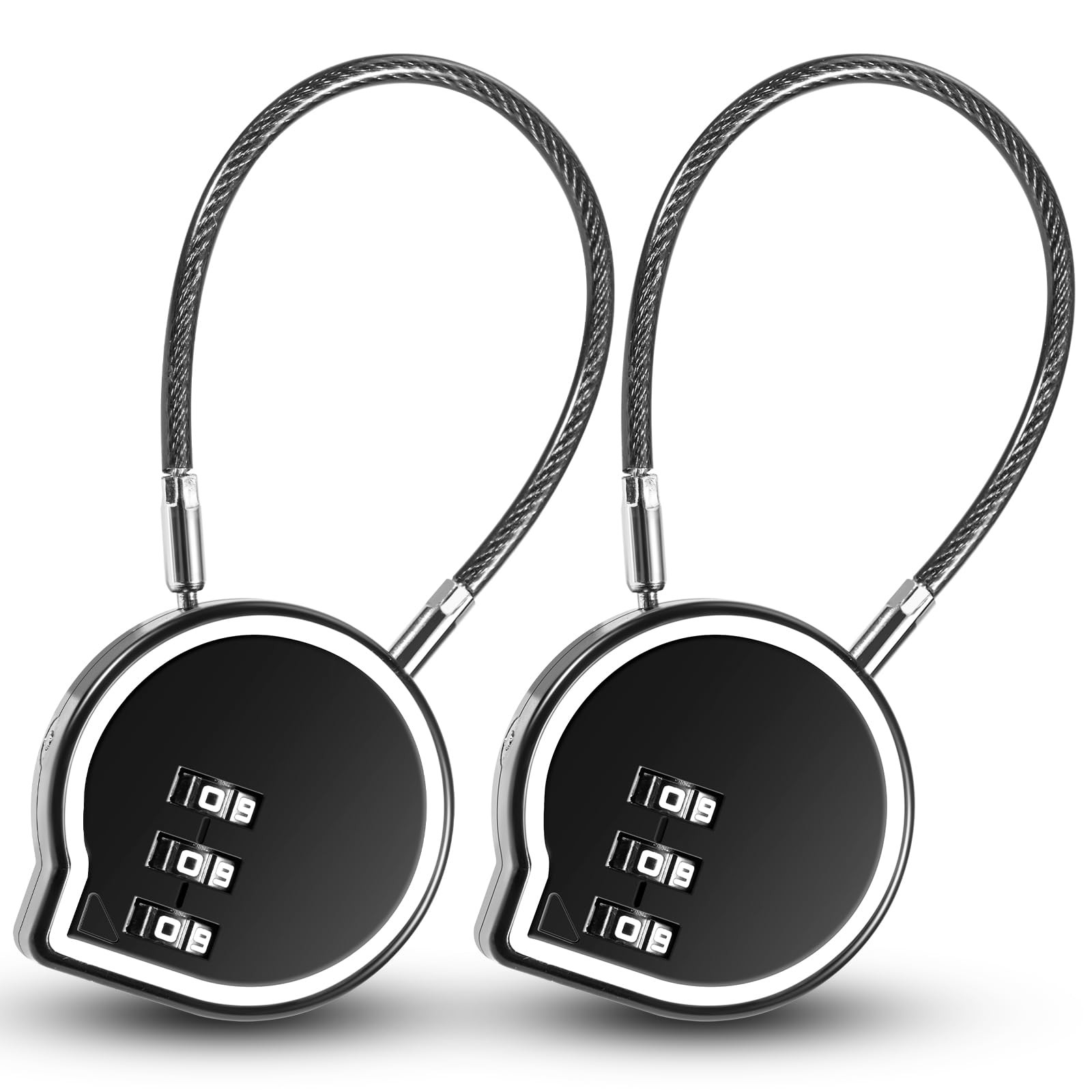 2 Pack Sturdy 3 Digit Combination Locks, Zinc Alloy Padlocks for Gym Locker, ...