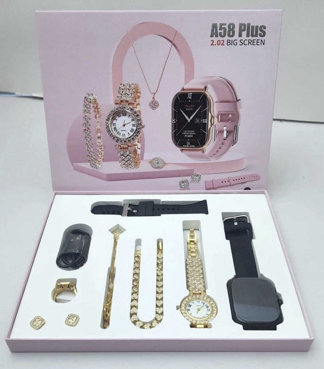 A58 Plus Smart Watch Fitness Tracker Women Health Activity Quartz Combo NEW