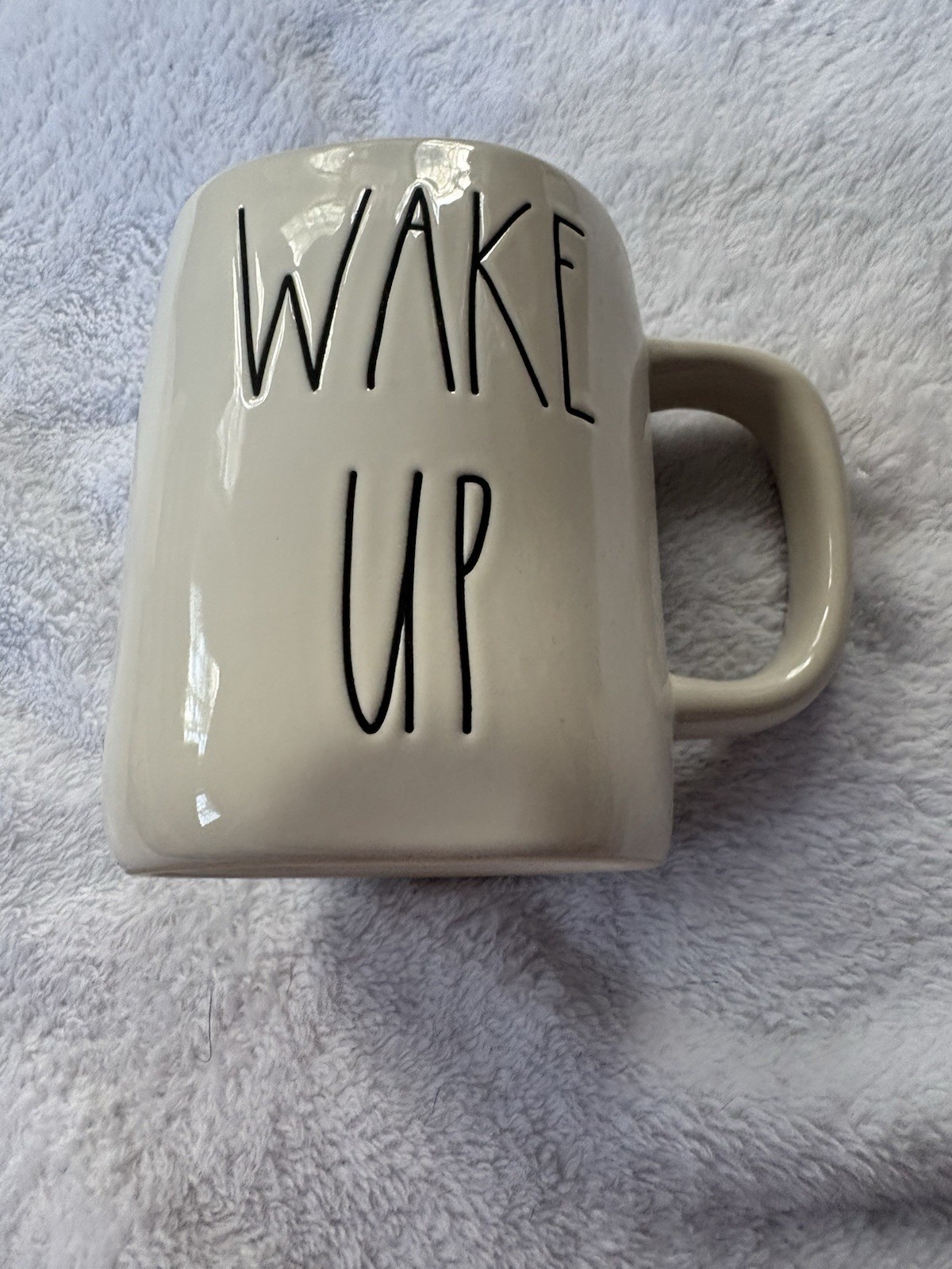 Rae Dunn by Magenta WAKE UP *18oz Large Coffee Mug GLOSSY FINISH Excellent Cond