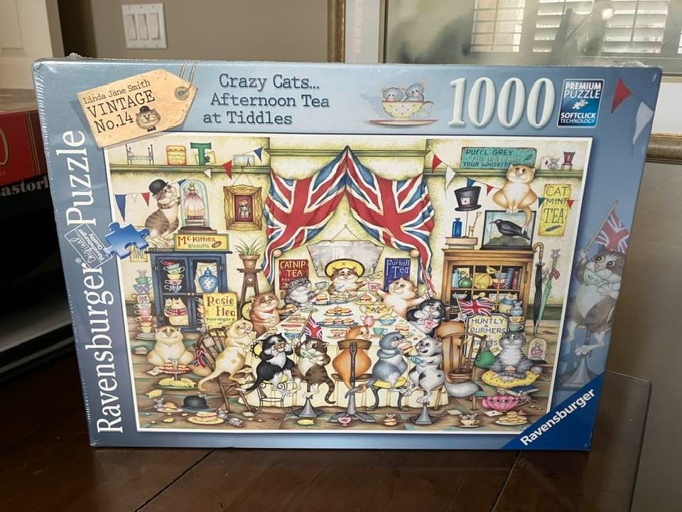 NEW Ravensburger CRAZY CATS AFTERNOON TEA AT TIDDLES 1000 piece Jigsaw Puzzle