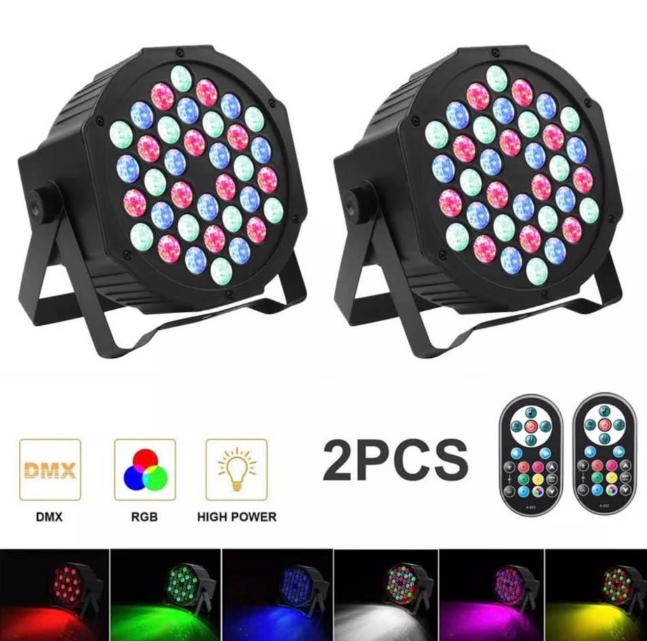2Pack 36 LED RGB Stage Lighting PAR Light DMX Beam Party DJ Disco Lights 🚀⚡ FRE